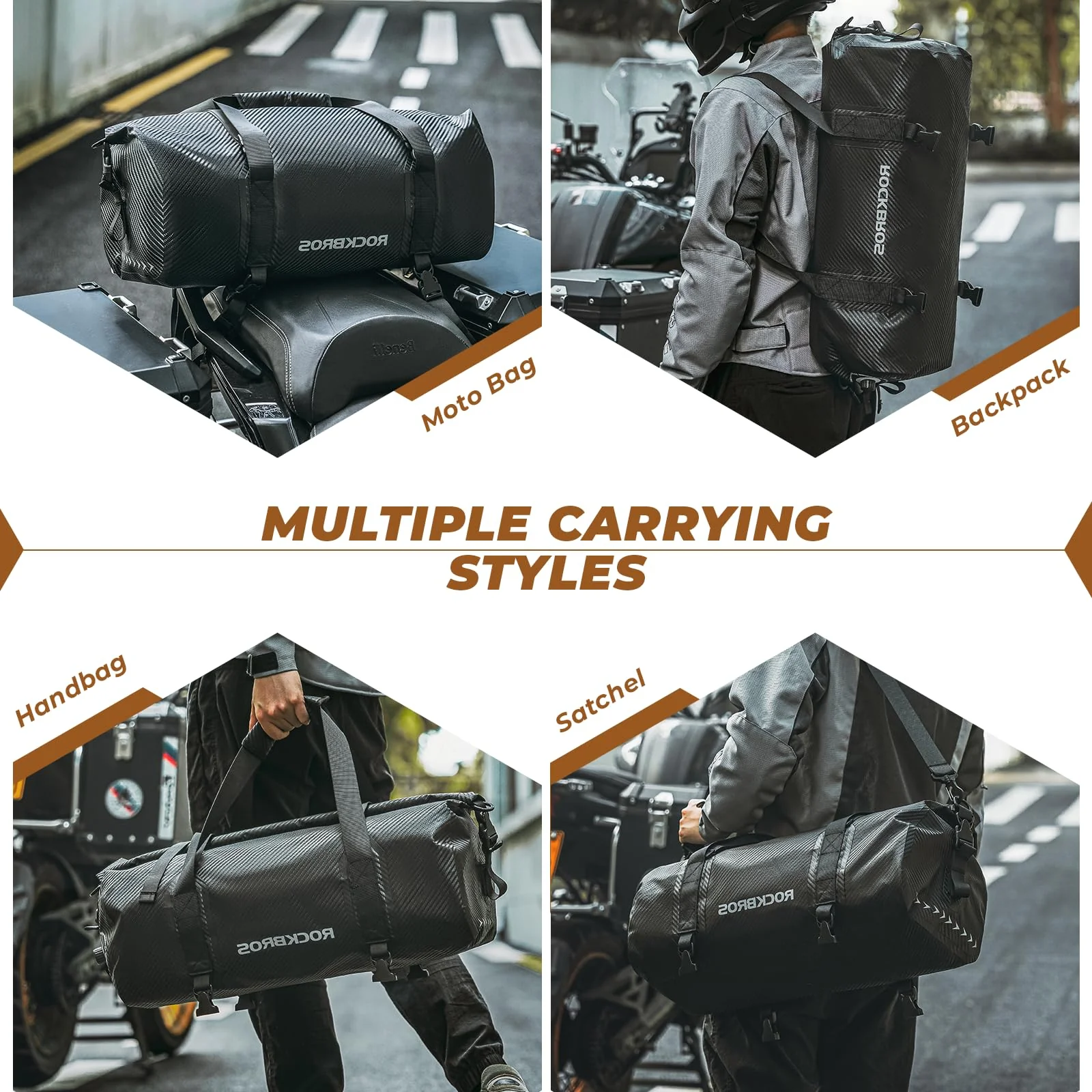 ROCKBROS Motorcycle Tail Bag 100% Waterproof Motorcycle Travel Luggage Bag - Image 4