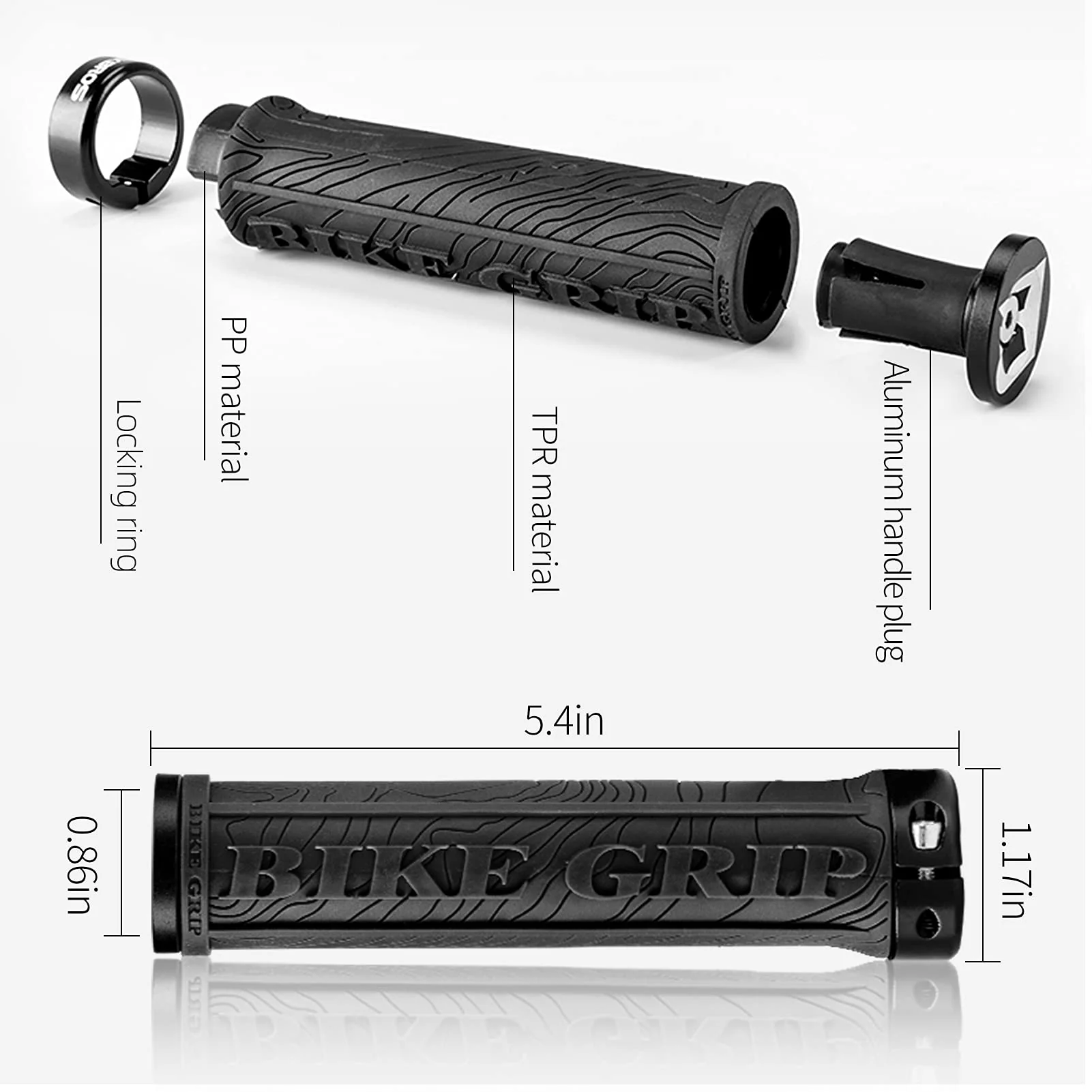 ROCKBROS Mountain Bike Handlebar Grips Double Lock-on Rubber Anti-slip - Image 11