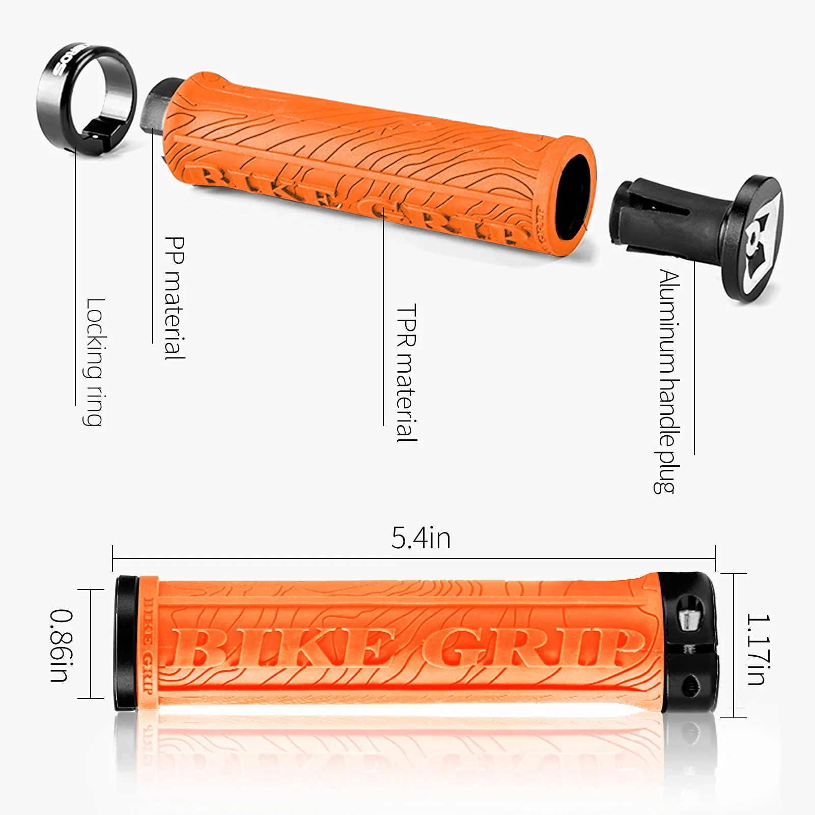 ROCKBROS Mountain Bike Handlebar Grips Double Lock-on Rubber Anti-slip - Image 17