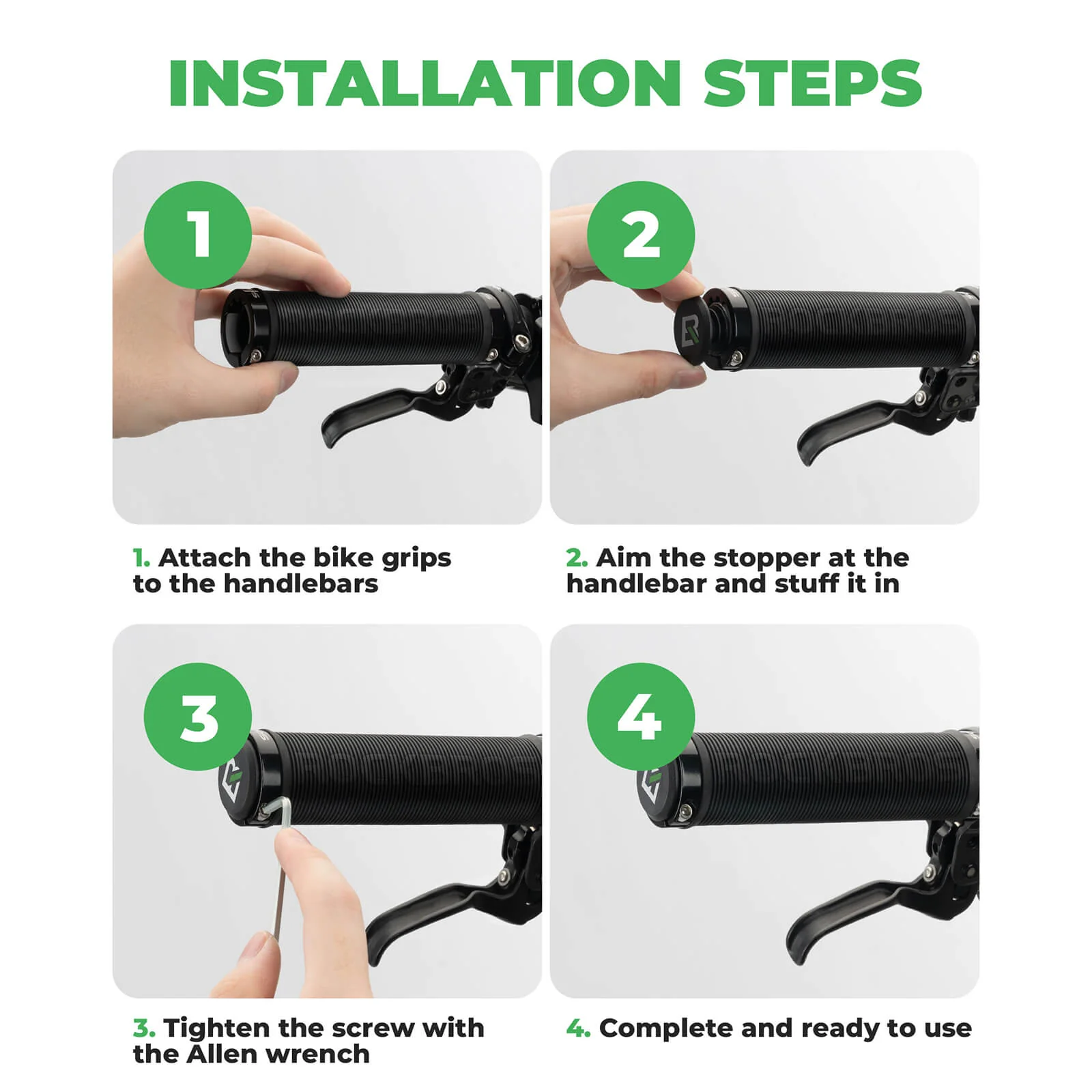 ROCKBROS Non-Slip Double Lock Bike Handlebar Grips 2.22mm Universal Fit - Image 9