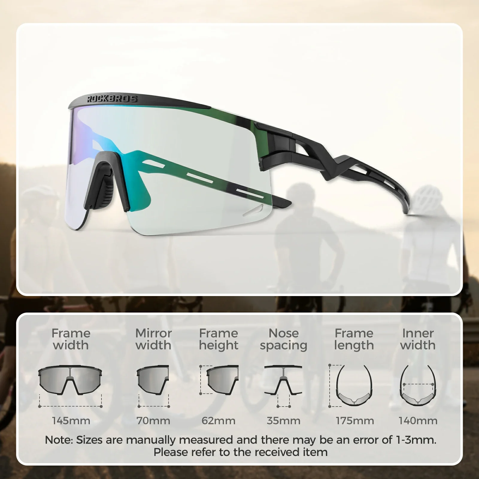 ROCKBROS Photochromic / Polarized Cycling Sunglasses - SP337 - Image 21