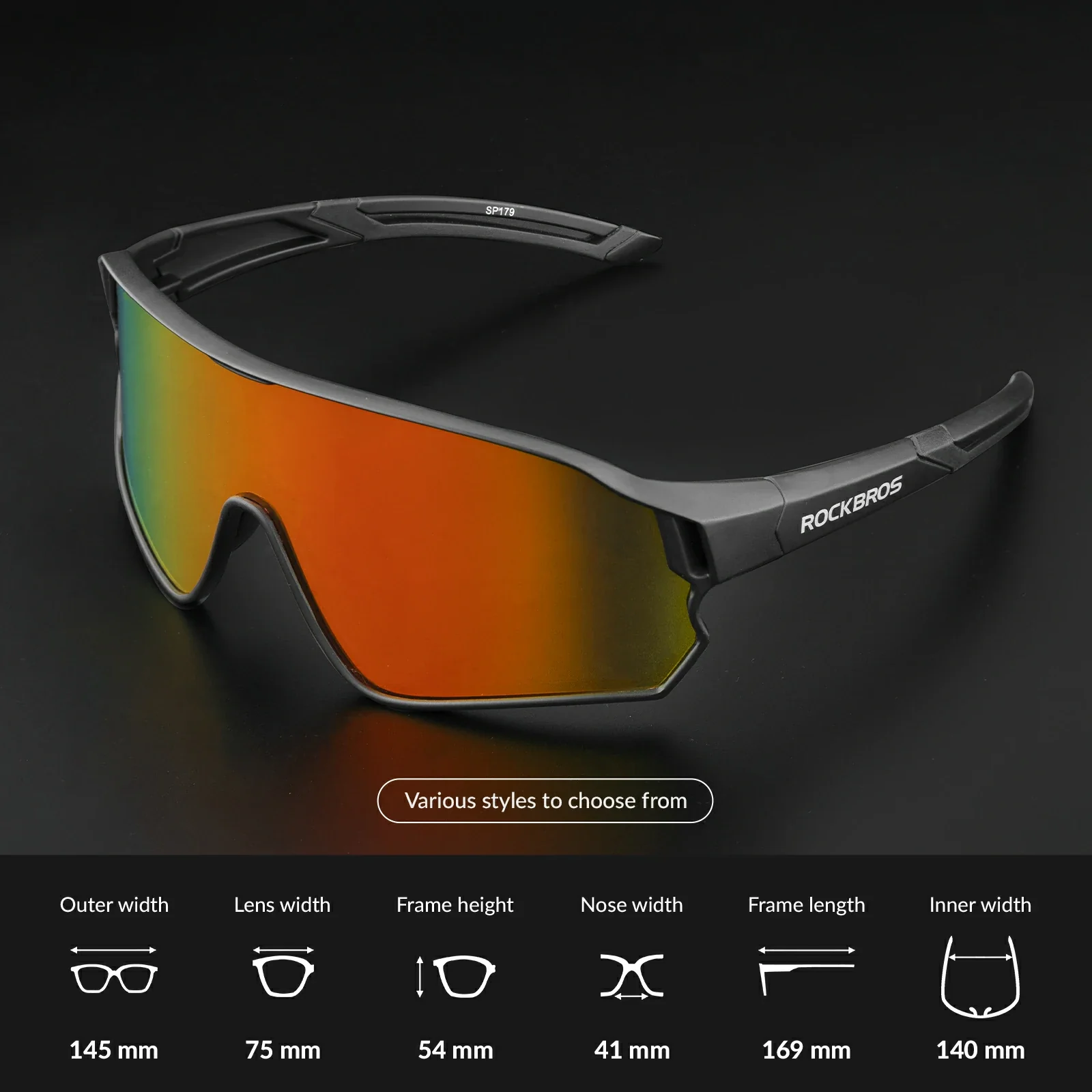 Polarized Cycling glasses UV 400 Protection Full Frame Sports Sunglasses - SP179 - Image 19