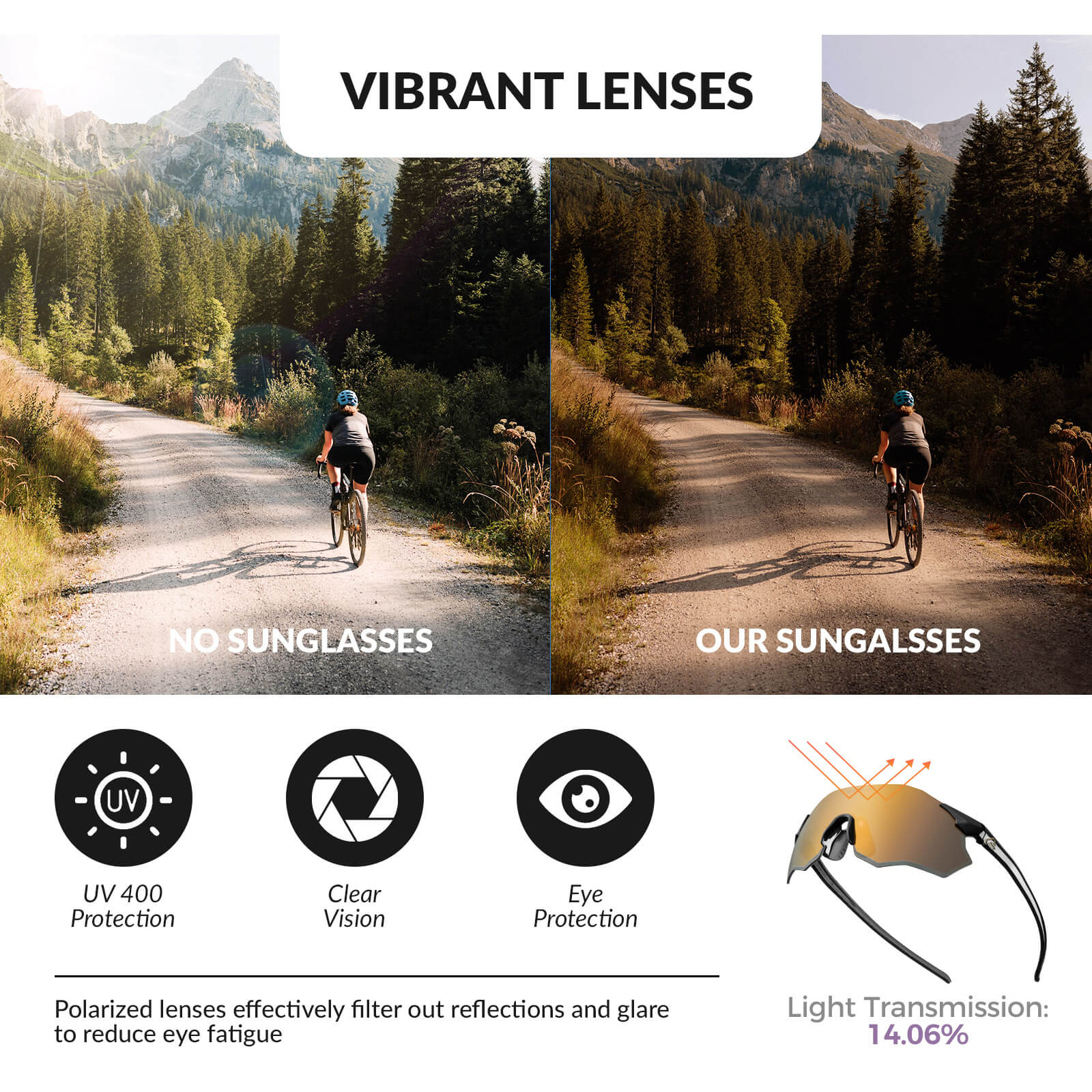 ROCKBROS Photochromic / Polarized Cycling Sunglasses - SP359 - Image 5