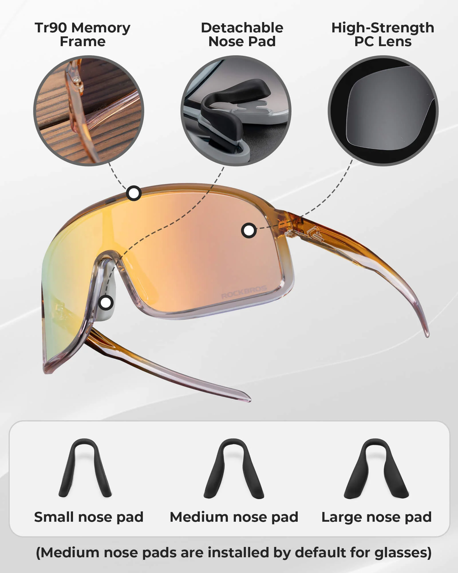 ROCKBROS Polarized Cycling Sunglasses TR90 Frame - SP350 - Image 34