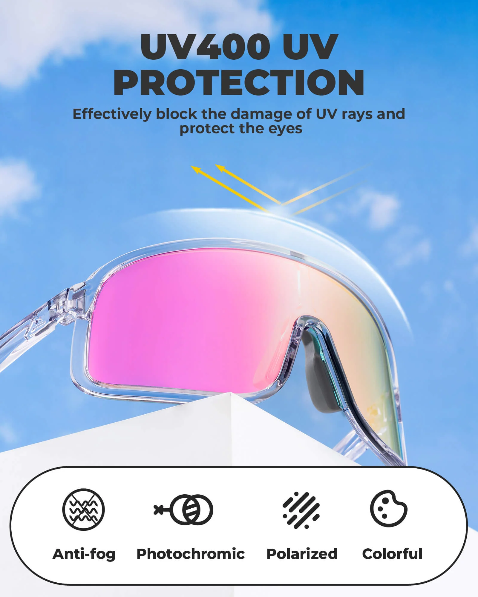 ROCKBROS Polarized Cycling Sunglasses TR90 Frame - SP350 - Image 44