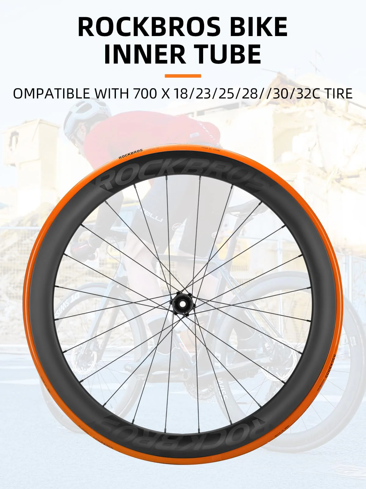 ROCKBROS Road Bicycle Inner Tube Presta Valve Compatible with 700 x 18/23/25/28/30/32Tire - Image 5