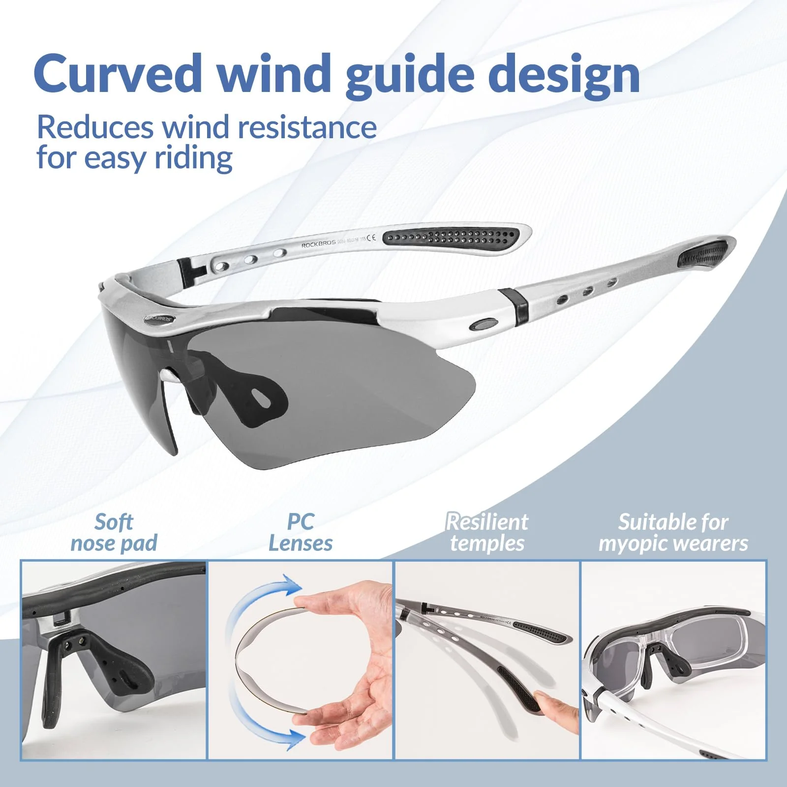 Photochromic Polarized Cycling Glasses with Headband - Image 3