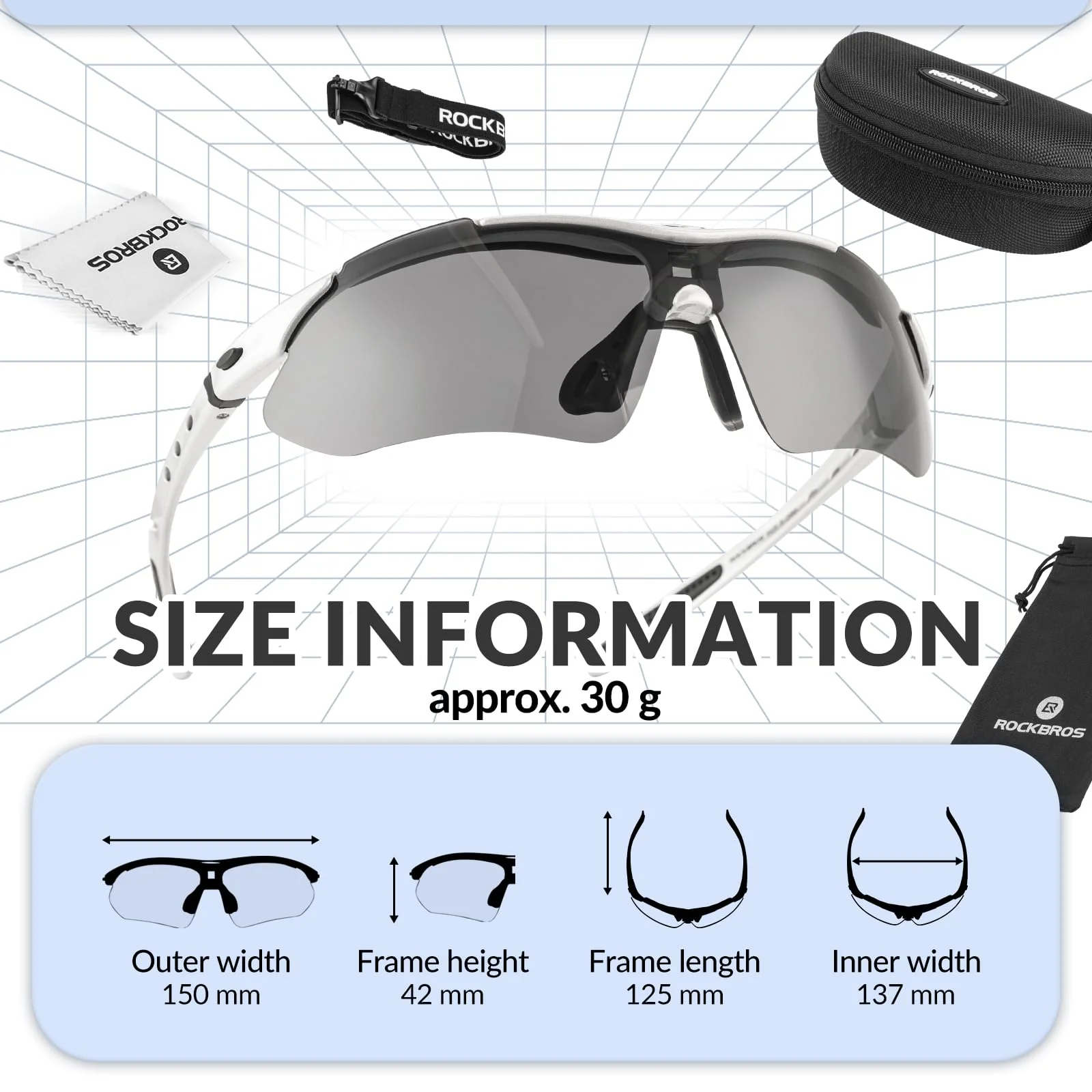 Photochromic Polarized Cycling Glasses with Headband - Image 5
