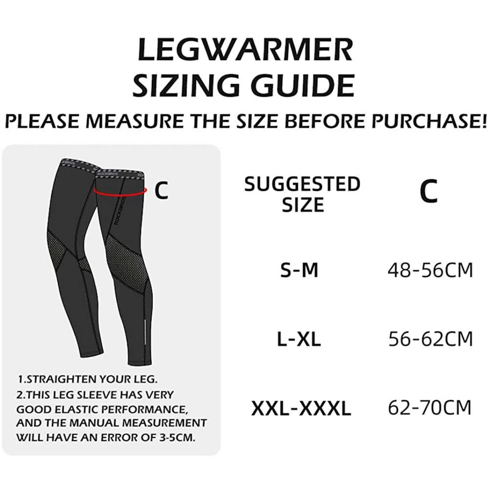 ROCKBROS Thermal Arm and Leg Sleeves Windproof Elastic for Cycling and Running - Image 4
