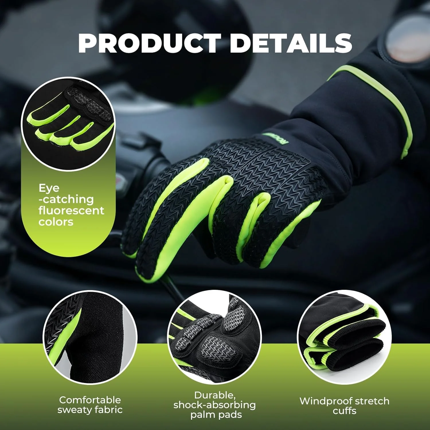 ROCKBROS Warm Winter Windproof Anti Slip Touchscreen Gloves - Image 2