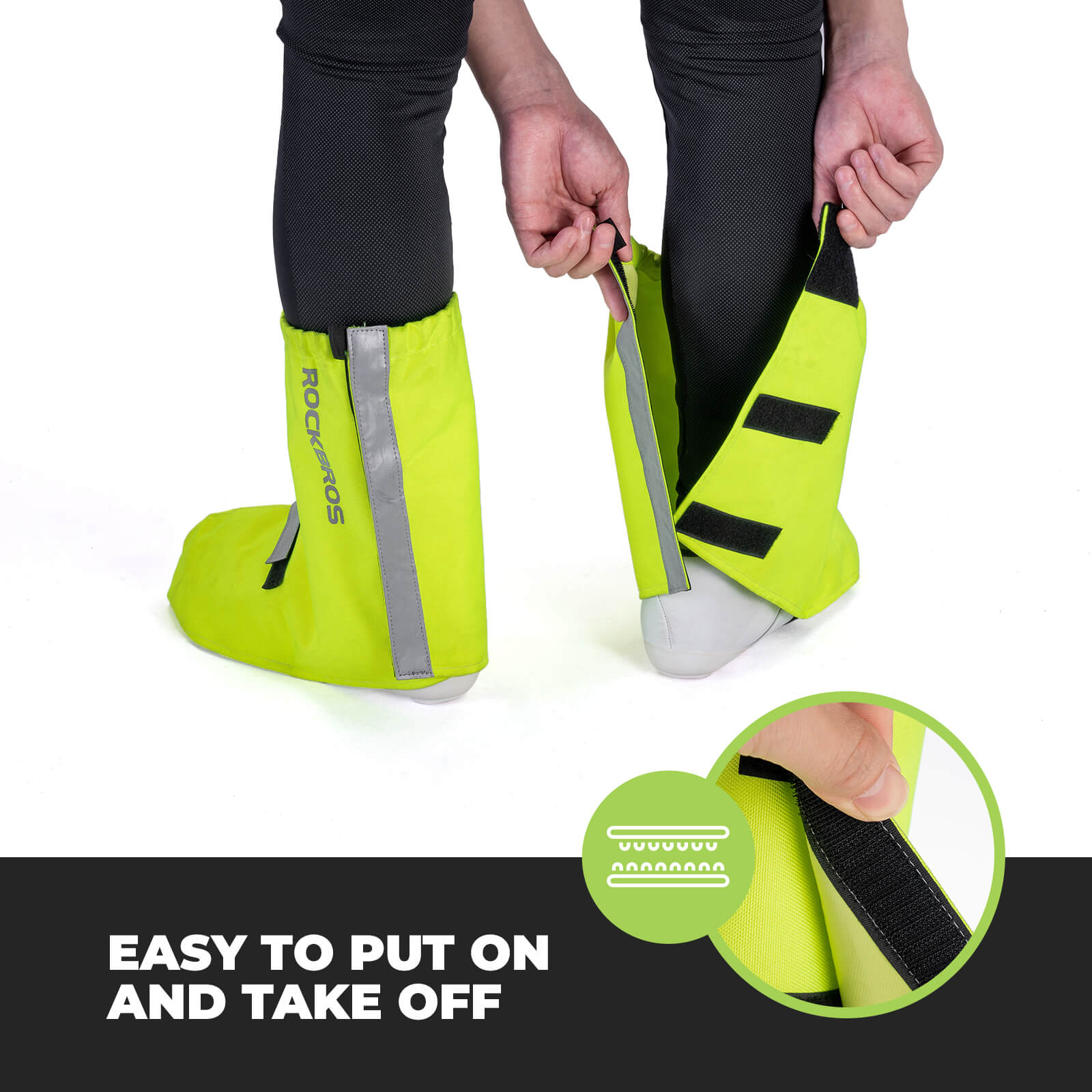 ROCKBROS Waterproof Windproof Cycling Overshoes Reflective Bike Shoe Covers - Image 9