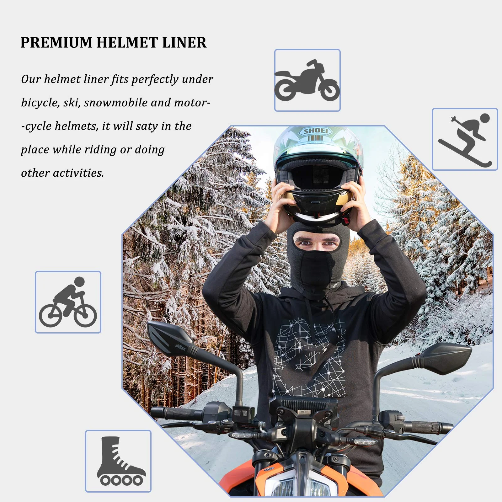ROCKBROS Windproof Balaclava Winter Face Cover Thermal Fleece Neck Warmer - Image 17