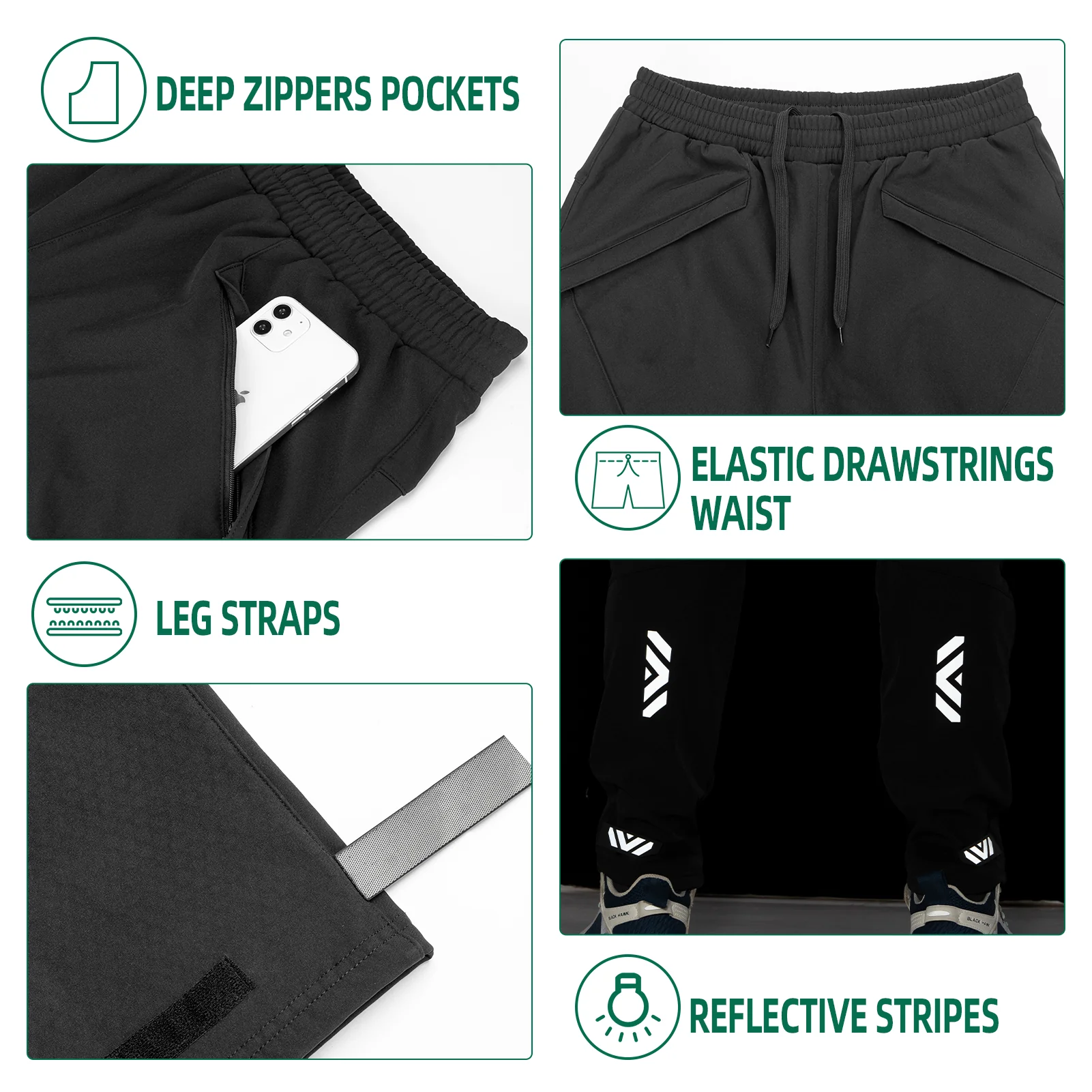ROCKBROS Windproof Winter Fleece Cycling Trousers - Image 6