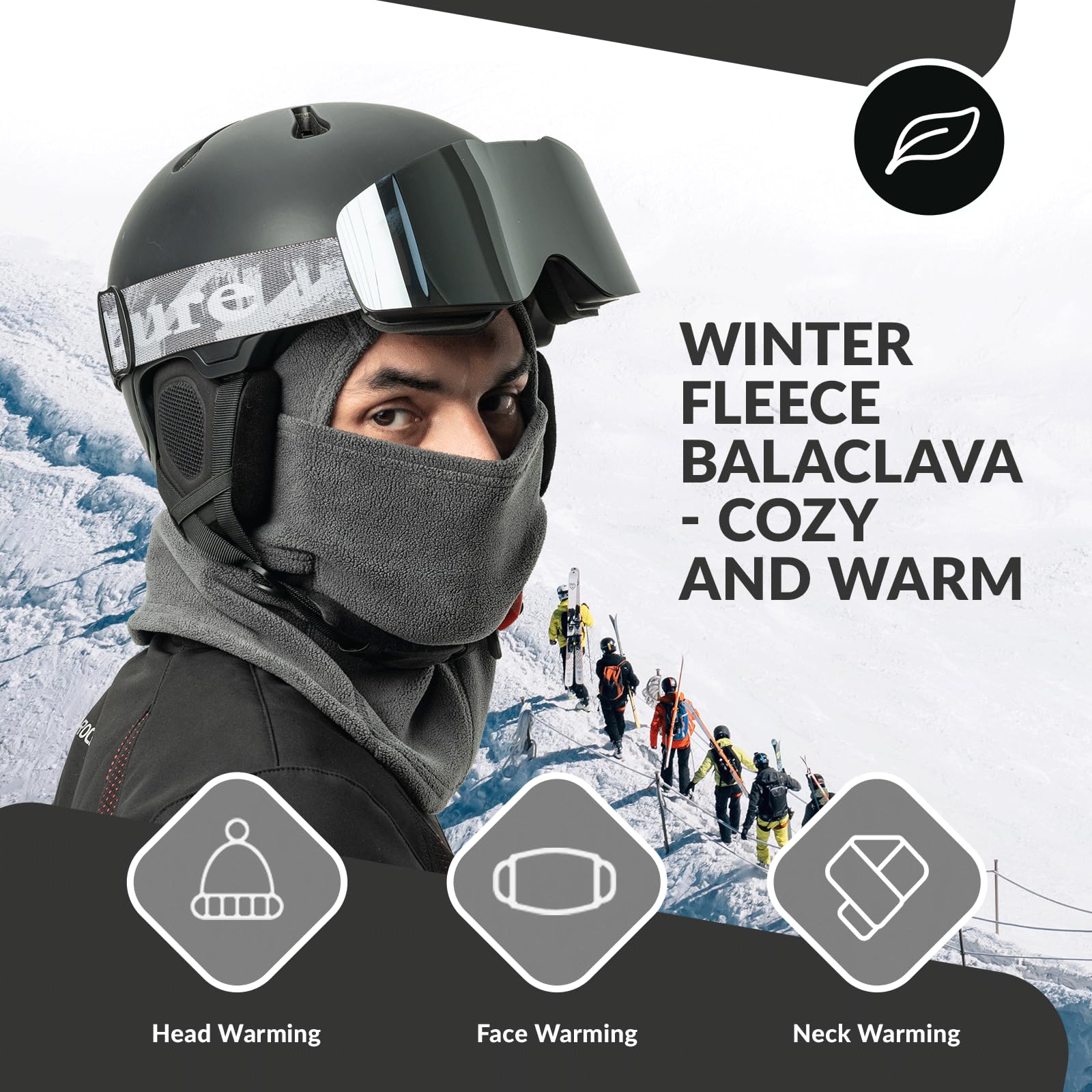 ROCKBROS Winter Balaclava Windproof Fleece Ski Mask for Men and Women - Image 11