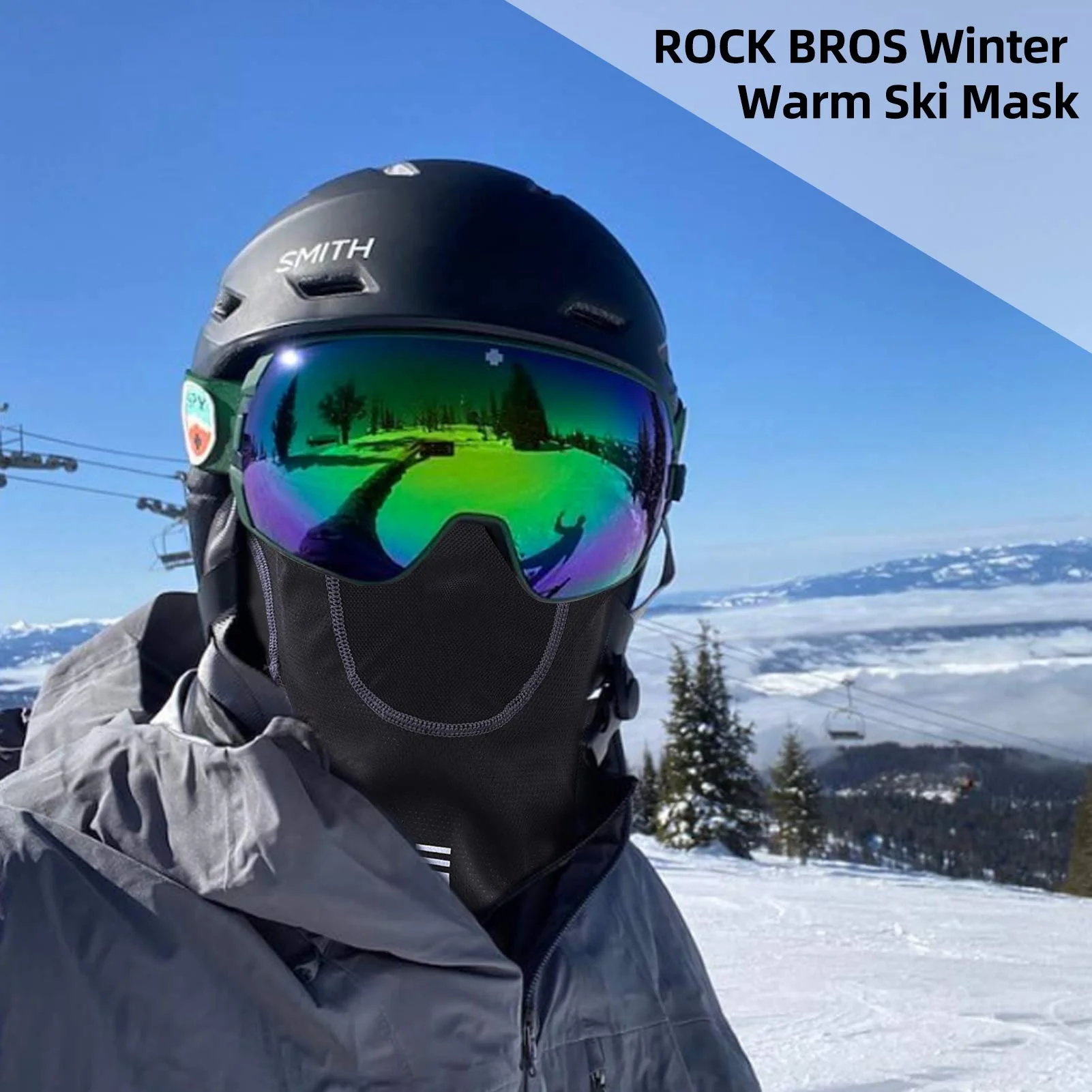 ROCKBROS Winter Windproof Half Face Balaclava Neck Warmer for Men & Women - Image 6