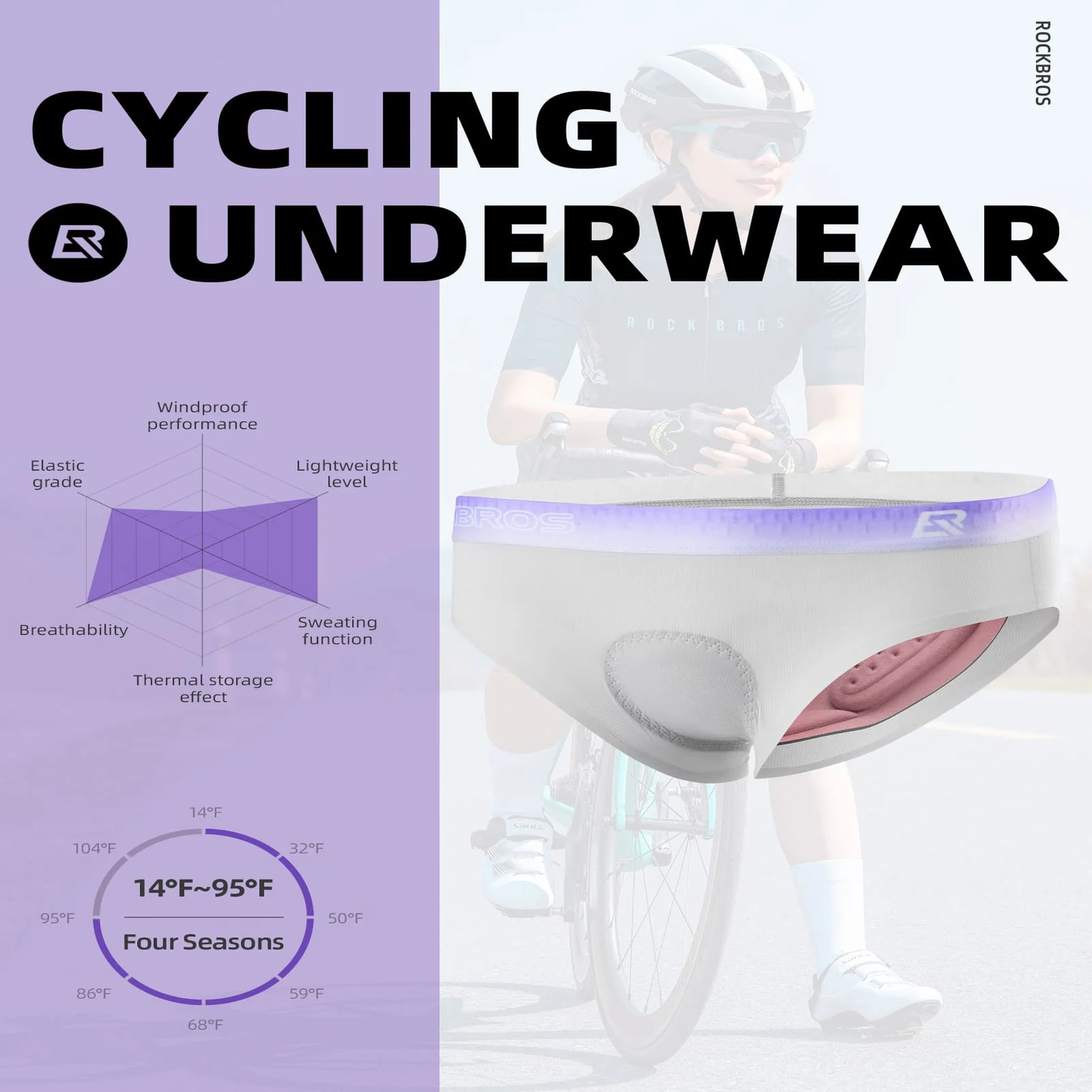 ROCKBROS Women's 4D Padded Cycling Underwear - Image 5