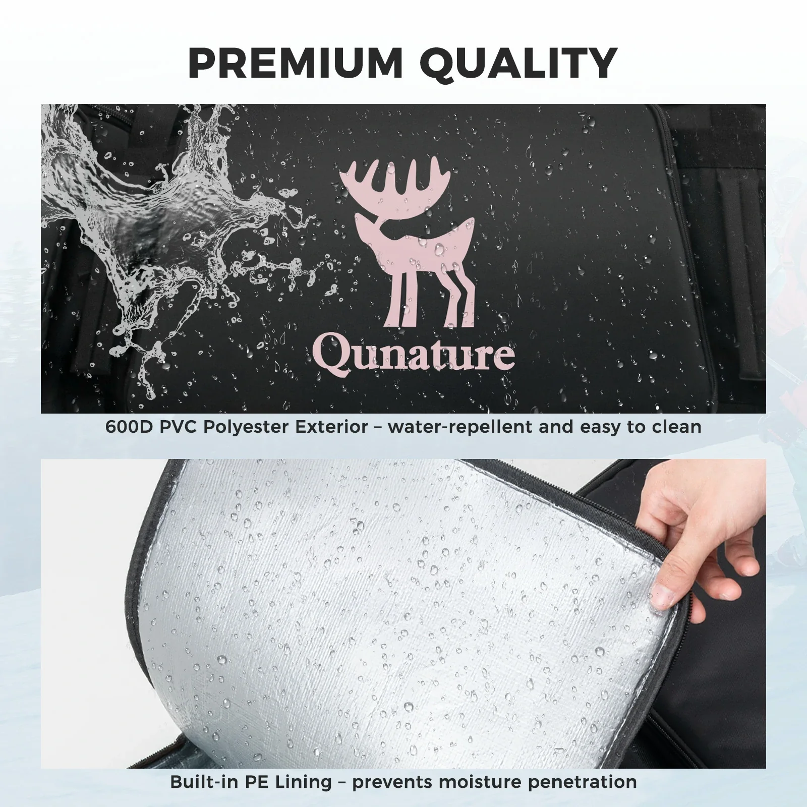 Qunature Ski Bag with Wheels for 140–162cm Snowboards - Image 4
