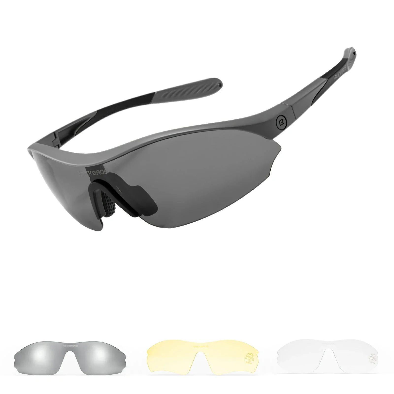 Sports Cycling Sunglasses with 3 Interchangeable UV400 Lenses