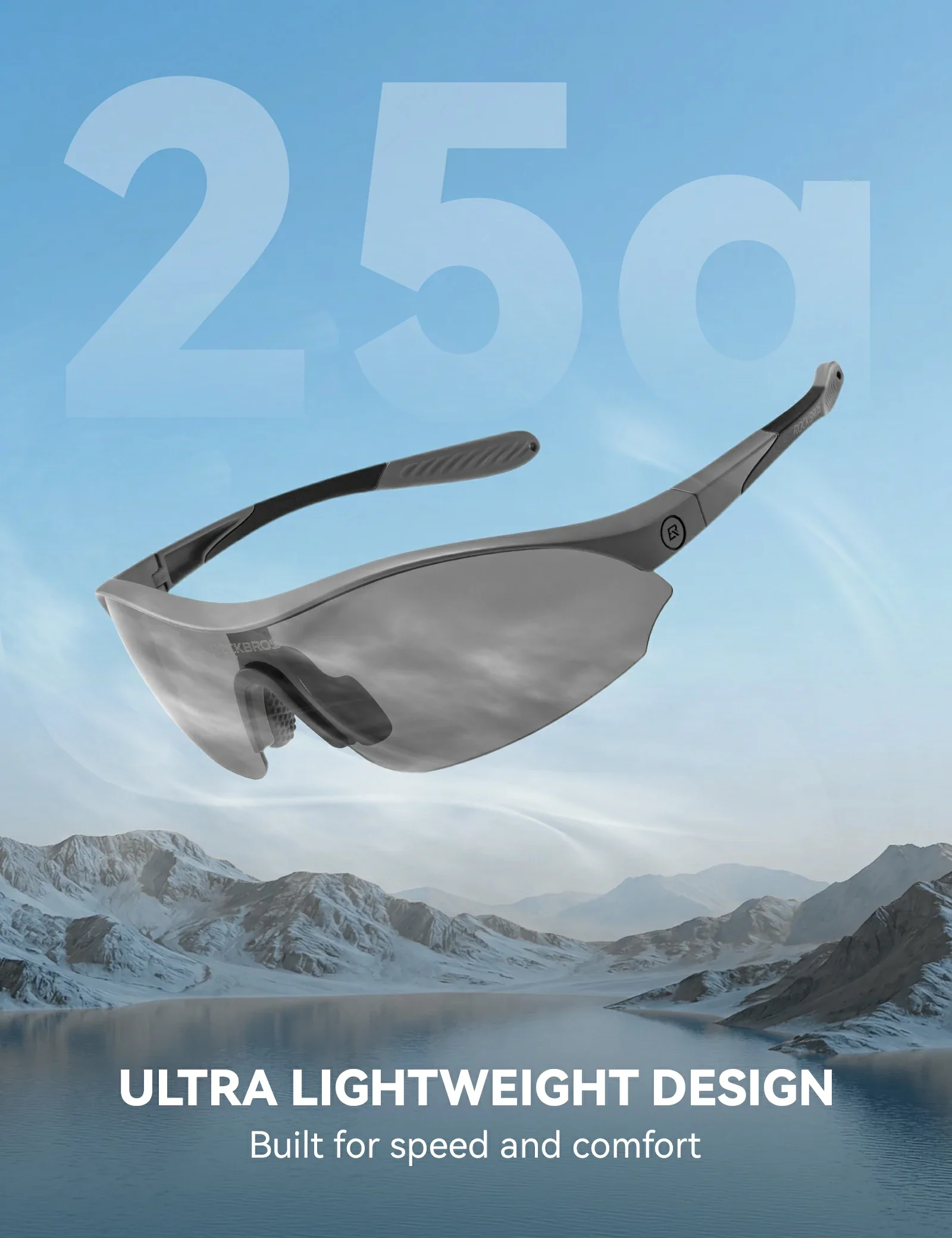 Sports Cycling Sunglasses with 3 Interchangeable UV400 Lenses - Image 3