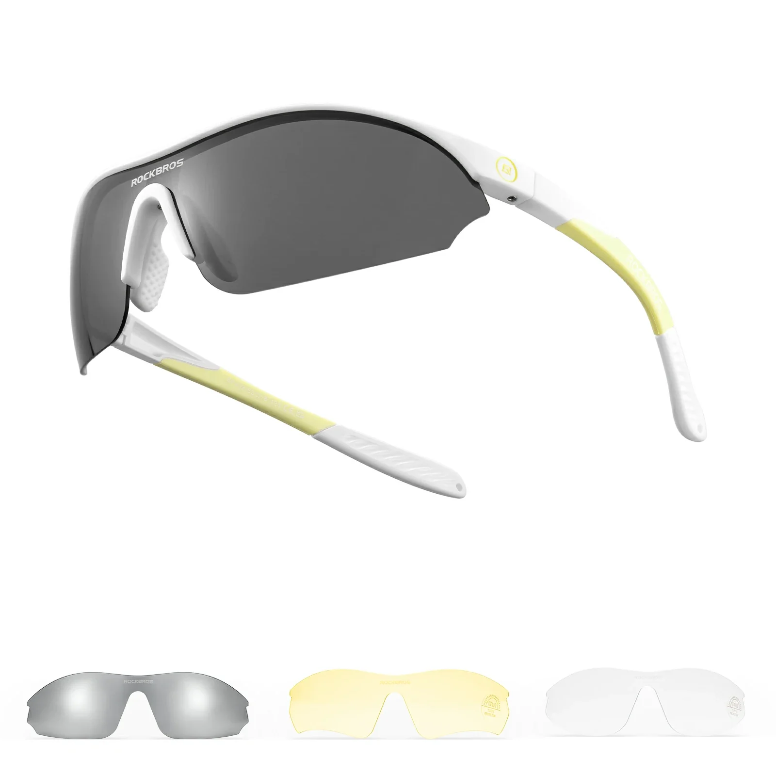 Sports Cycling Sunglasses with 3 Interchangeable UV400 Lenses - Image 5
