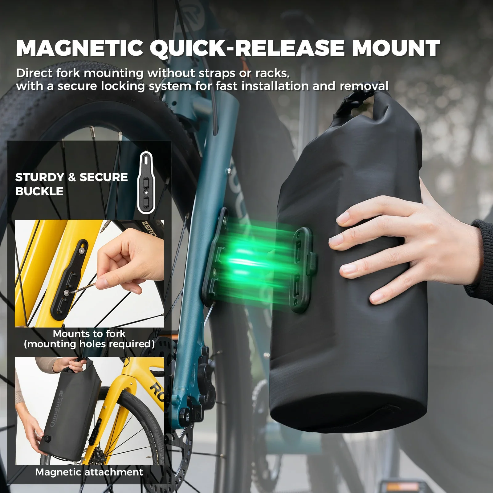 Magnetic Quick-Release Waterproof Bike Fork Bag 6L - Image 5