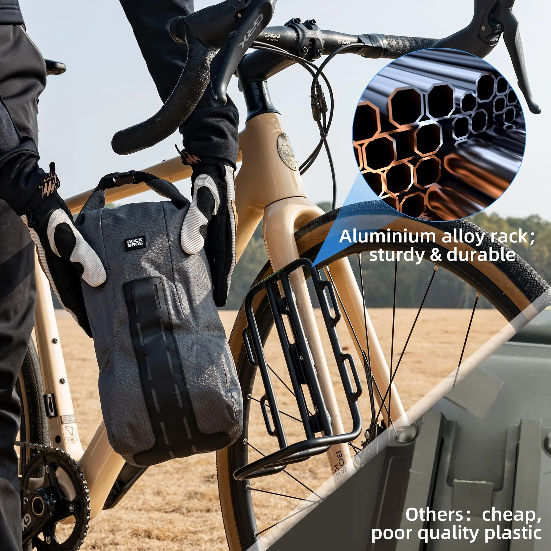 Waterproof Bike Fork Bag and Rack Set - Image 2